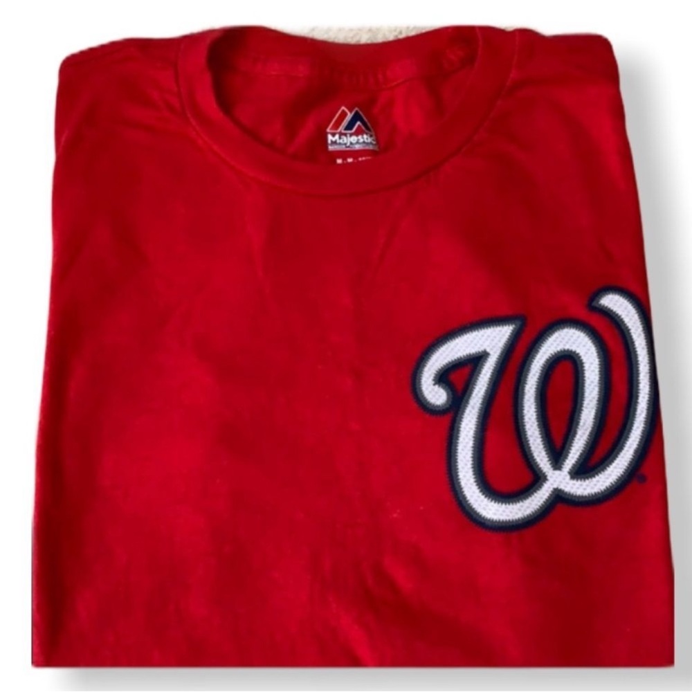 Washington Nationals Bryce Harper Shirt M 10-12 Red Short Sleeve 100% Cotton